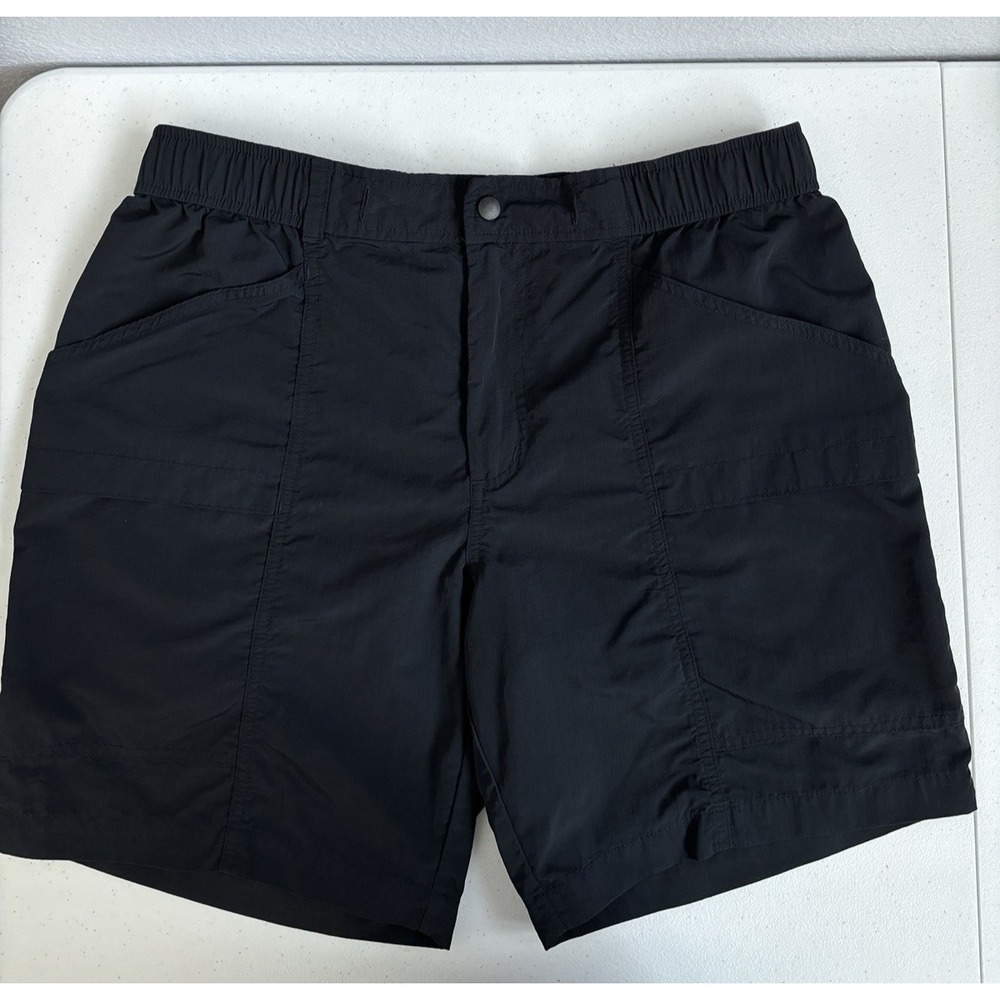 Eddie Bauer Men's Medium Black Soft Shell Elastic Waist Active‎ Outdoors Shorts